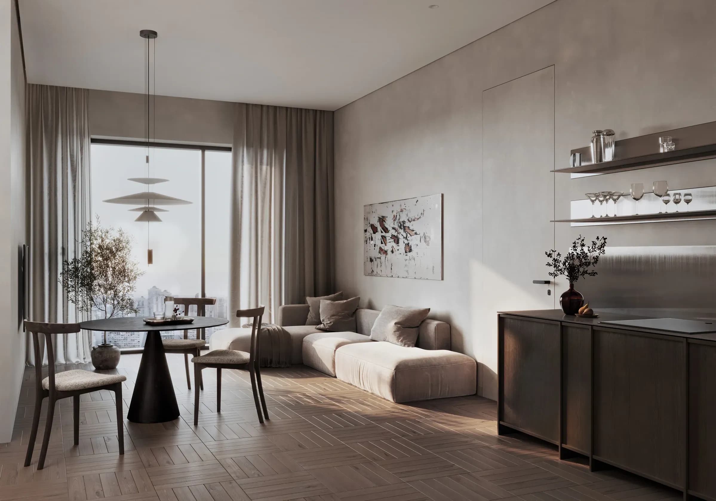 Просторная кухня-гостиная